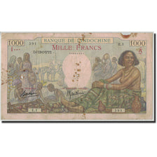 French Somaliland, 1000 Francs, Undated (1938), KM:10, VG(8-10)