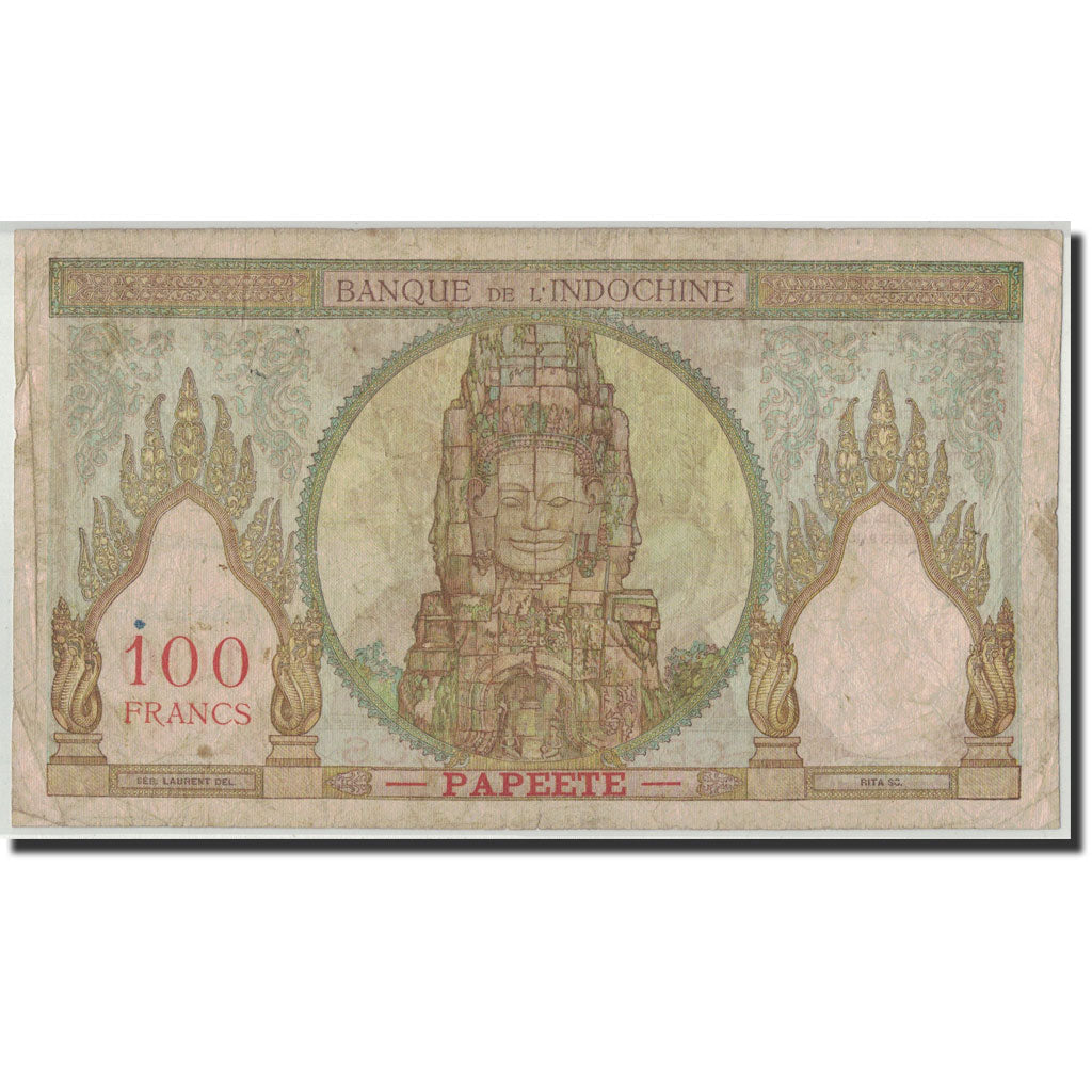 Banknote, Tahiti, 100 Francs, Undated (1939-65), KM:14A, VF(20-25)