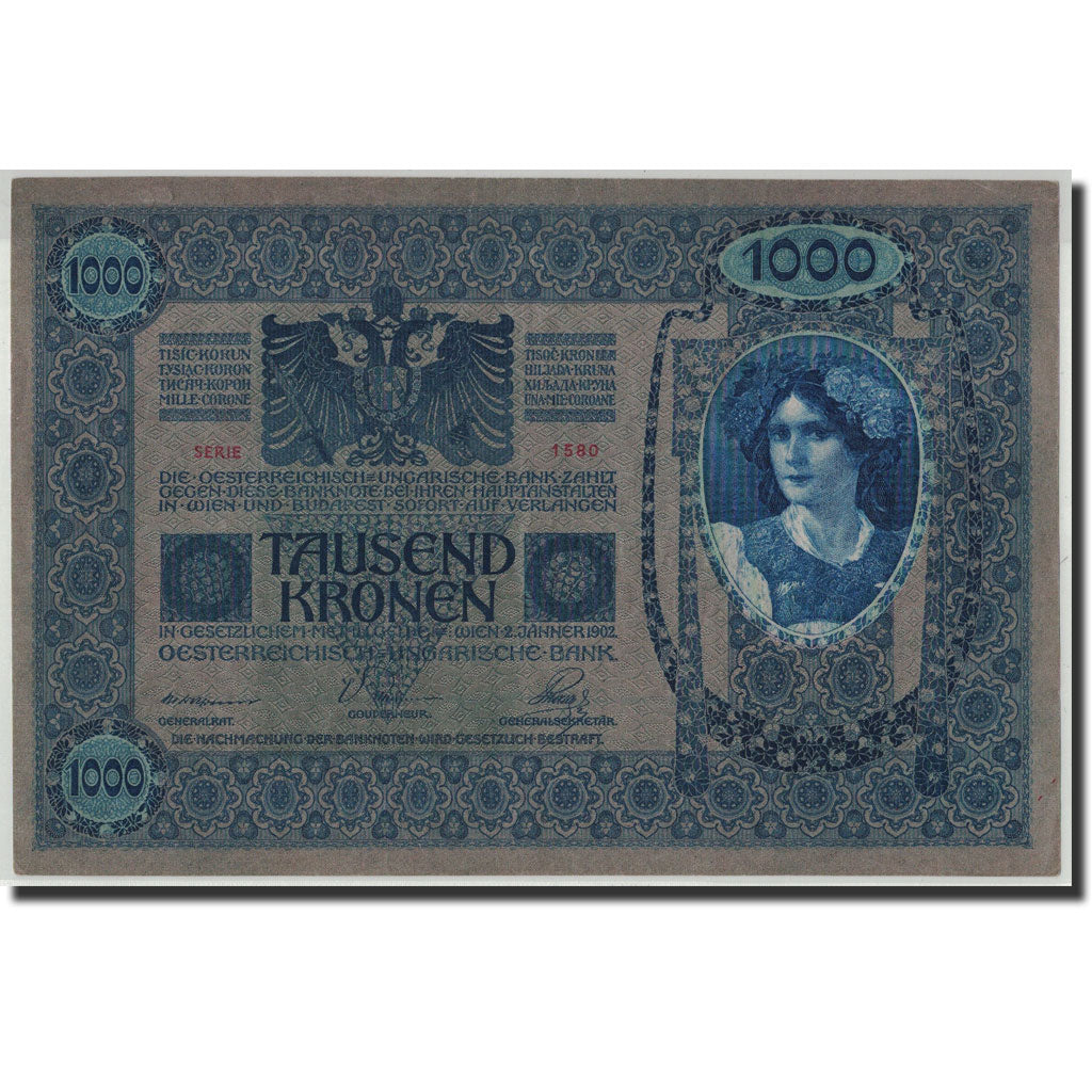 Austria, 1000 Kronen, Undated (1919), 1922-01-02, KM:59, AU(55-58)