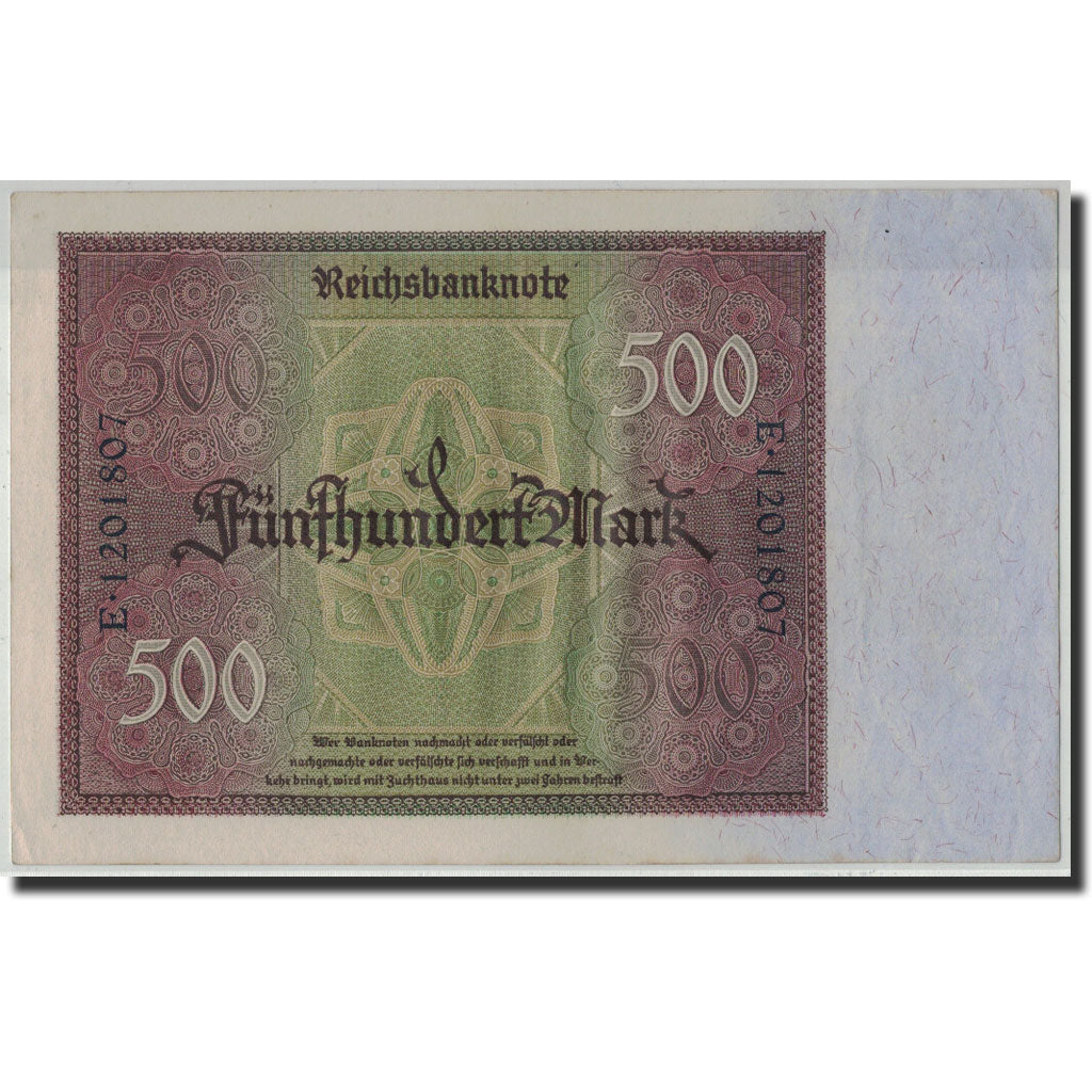 Germania, 500 Mark, 1922, KM:73, 1922-03-27, SPL