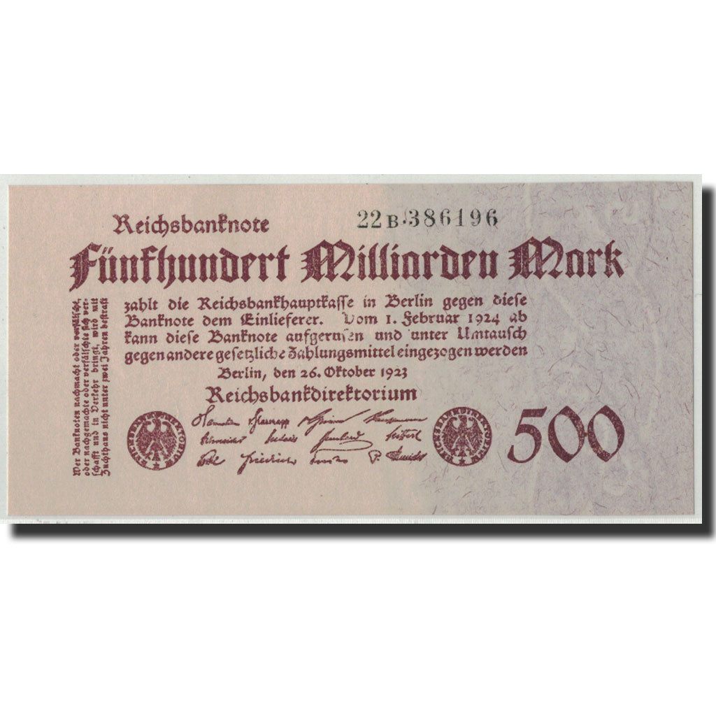 Germany, 500 Milliarden Mark, 1923, KM:127b, 1923-10-26, UNC(65-70)