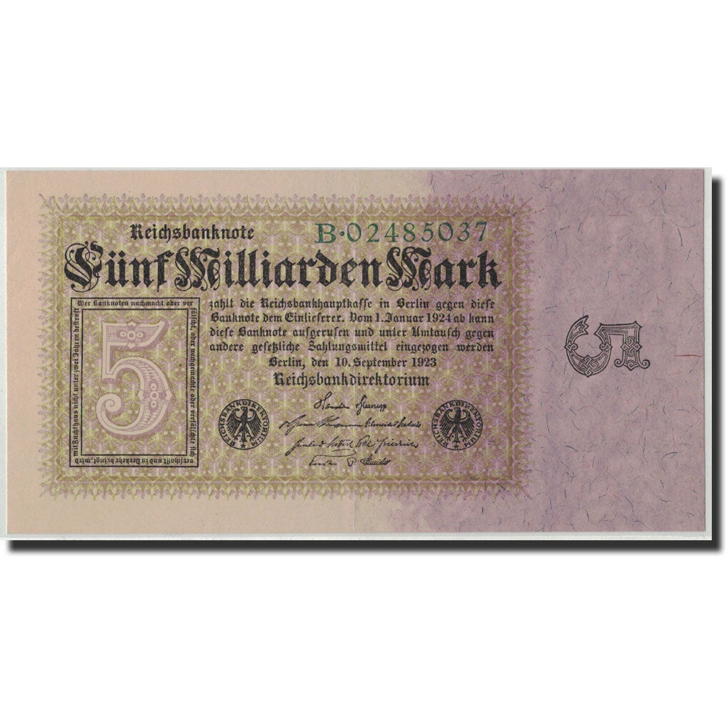 Germany, 5 Milliarden Mark, 1923, KM:115b, 1923-09-10, UNC(60-62)