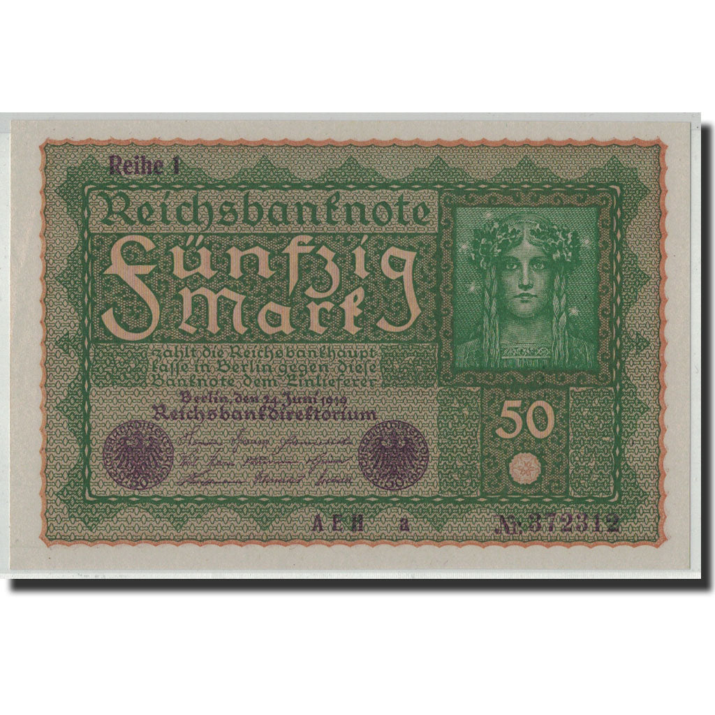 Banknote, Germany, 50 Mark, 1919, 1919-06-24, KM:66, UNC(65-70)