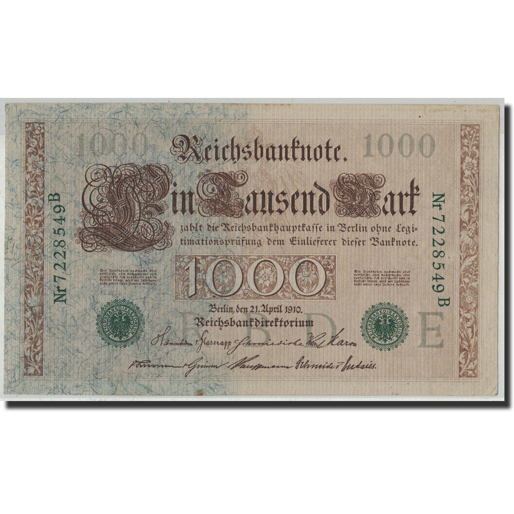 Banknote, Germany, 1000 Mark, 1910, 1910-04-21, KM:45b, AU(55-58)