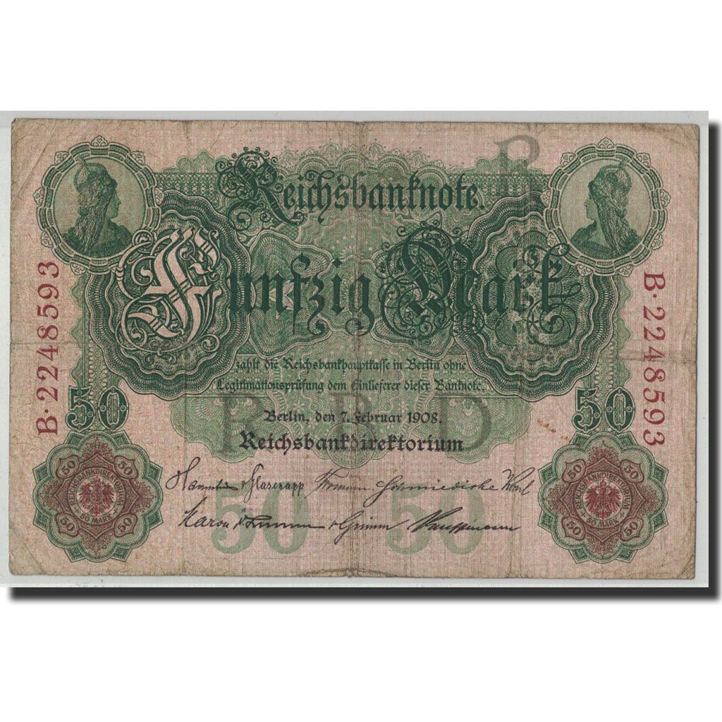 Banconote, Germania, 50 Mark, 1908, KM:32, 1908-02-07, B