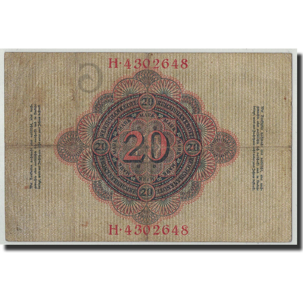 Germania, 20 Mark, 1910, KM:40b, 1910-04-21, MB