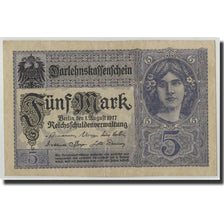 Germania, 5 Mark, 1917, KM:56b, 1917-08-01, MB+
