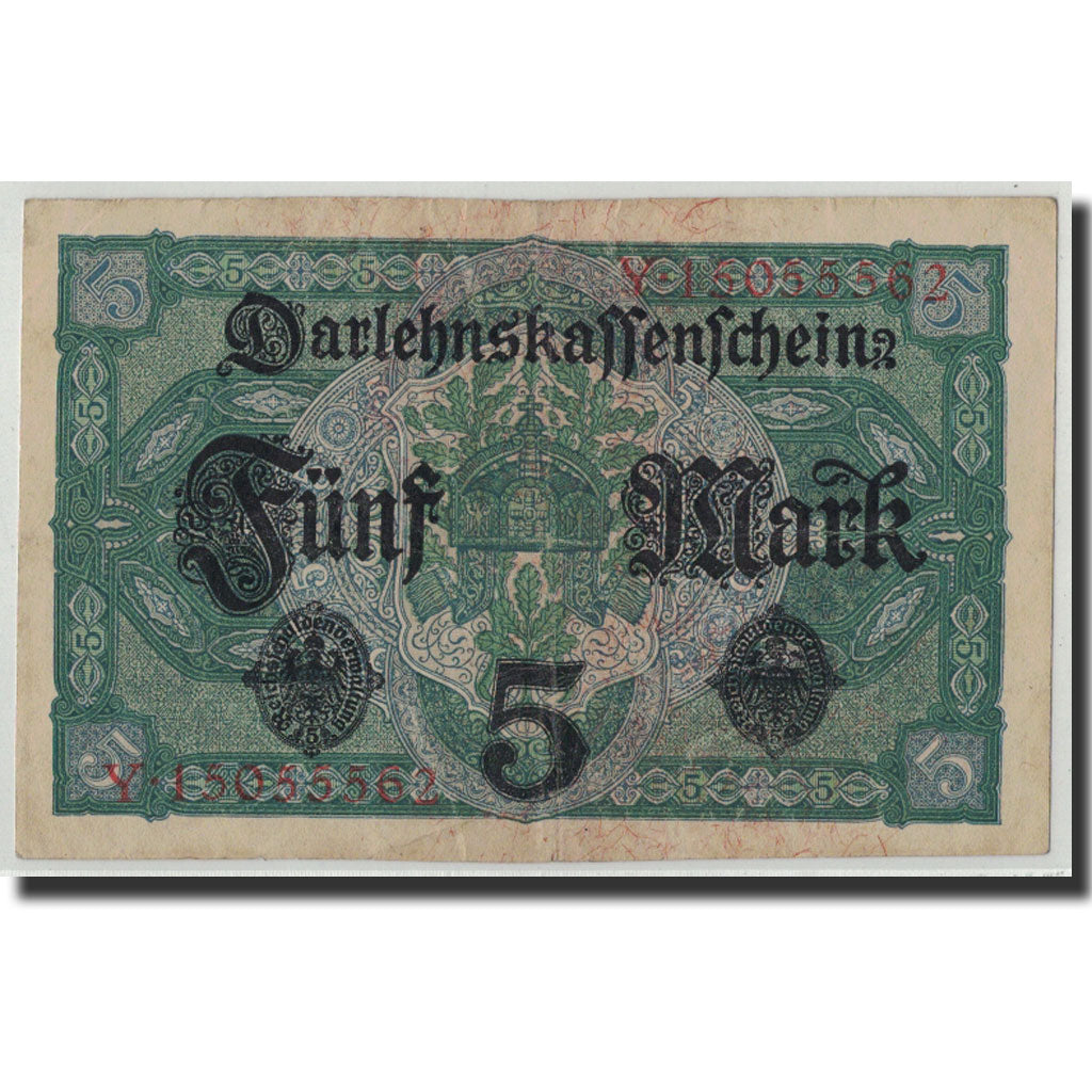 Germania, 5 Mark, 1917, KM:56b, 1917-08-01, MB+