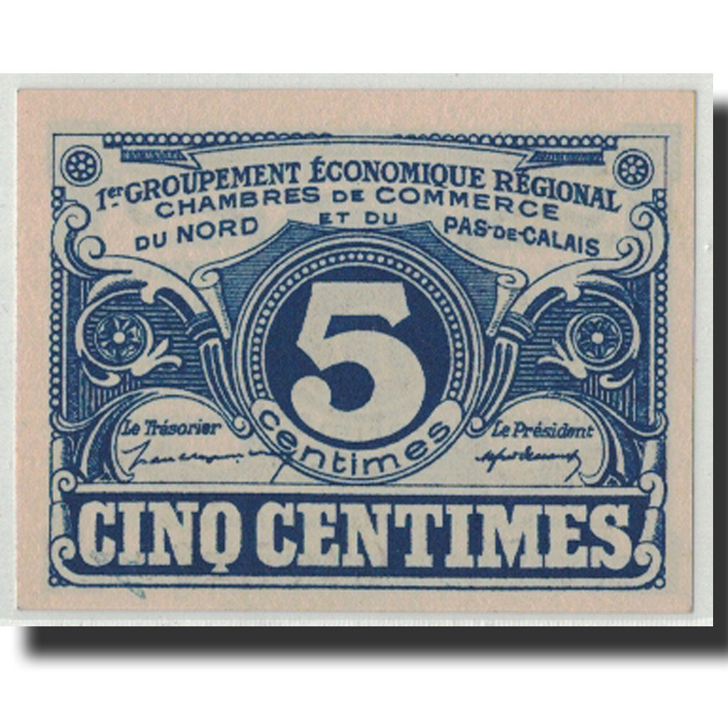 Banknote, Pirot:94-1, 5 Centimes, Undated, France, UNC(65-70), NORD-PAS DE