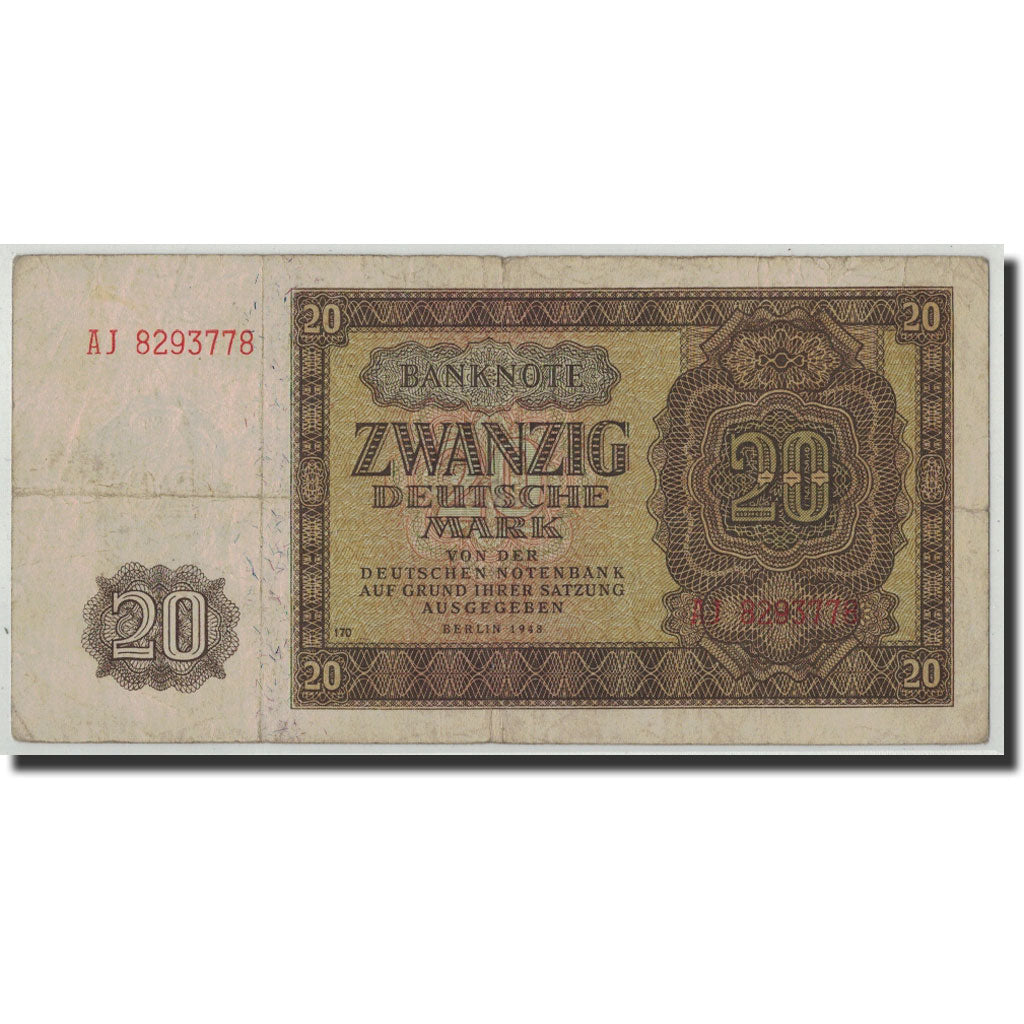 Deutsche Demokratische Republik, 20 Deutsche Mark, 1948, KM:13b, SGE+