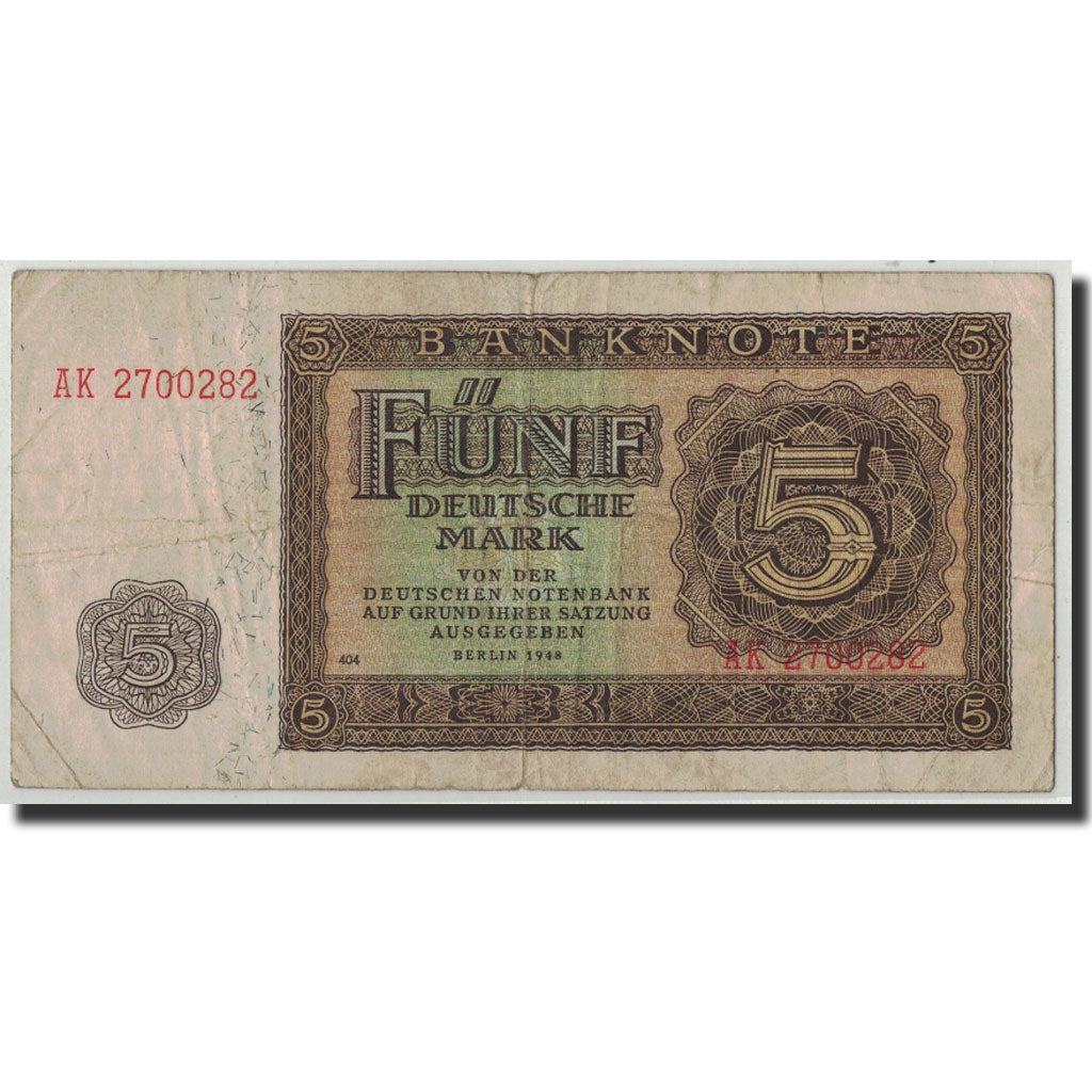 Germany - Democratic Republic, 5 Deutsche Mark, 1948, KM:11b, F(12-15)