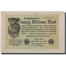 Germania, 20 Millionen Mark, 1923, KM:108c, 1923-09-01, SPL
