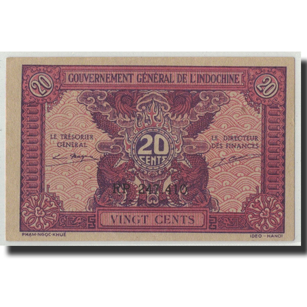 FRENCH INDO-CHINA, 20 Cents, Undated (1942), KM:90, UNC(63)