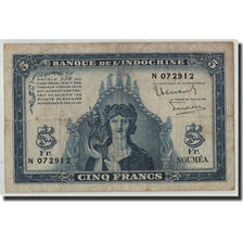 Banconote, Nuova Caledonia, 5 Francs, Undated (1944), KM:48, B+