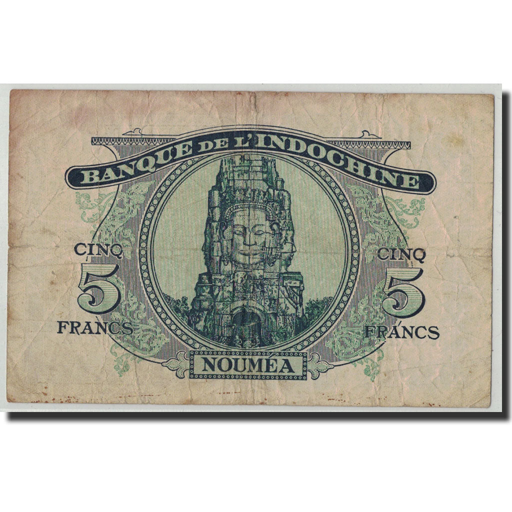 Banconote, Nuova Caledonia, 5 Francs, Undated (1944), KM:48, B+