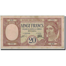 Banknote, New Caledonia, 20 Francs, Undated (1929), KM:37a, VF(20-25)