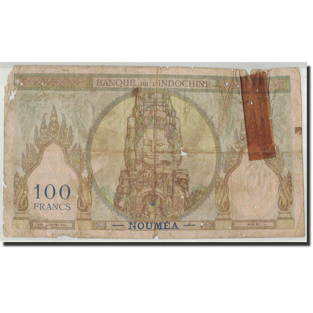 New Caledonia, 100 Francs, Undated (1937), KM:42b, G(4-6)