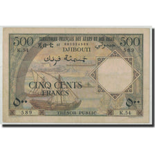 French Afars and Issas, 500 Francs, Undated (1973), KM:31, VF(20-25)