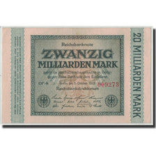 Banknote, Germany, 20 Milliarden Mark, 1923, 1923-10-01, KM:118a, EF(40-45)