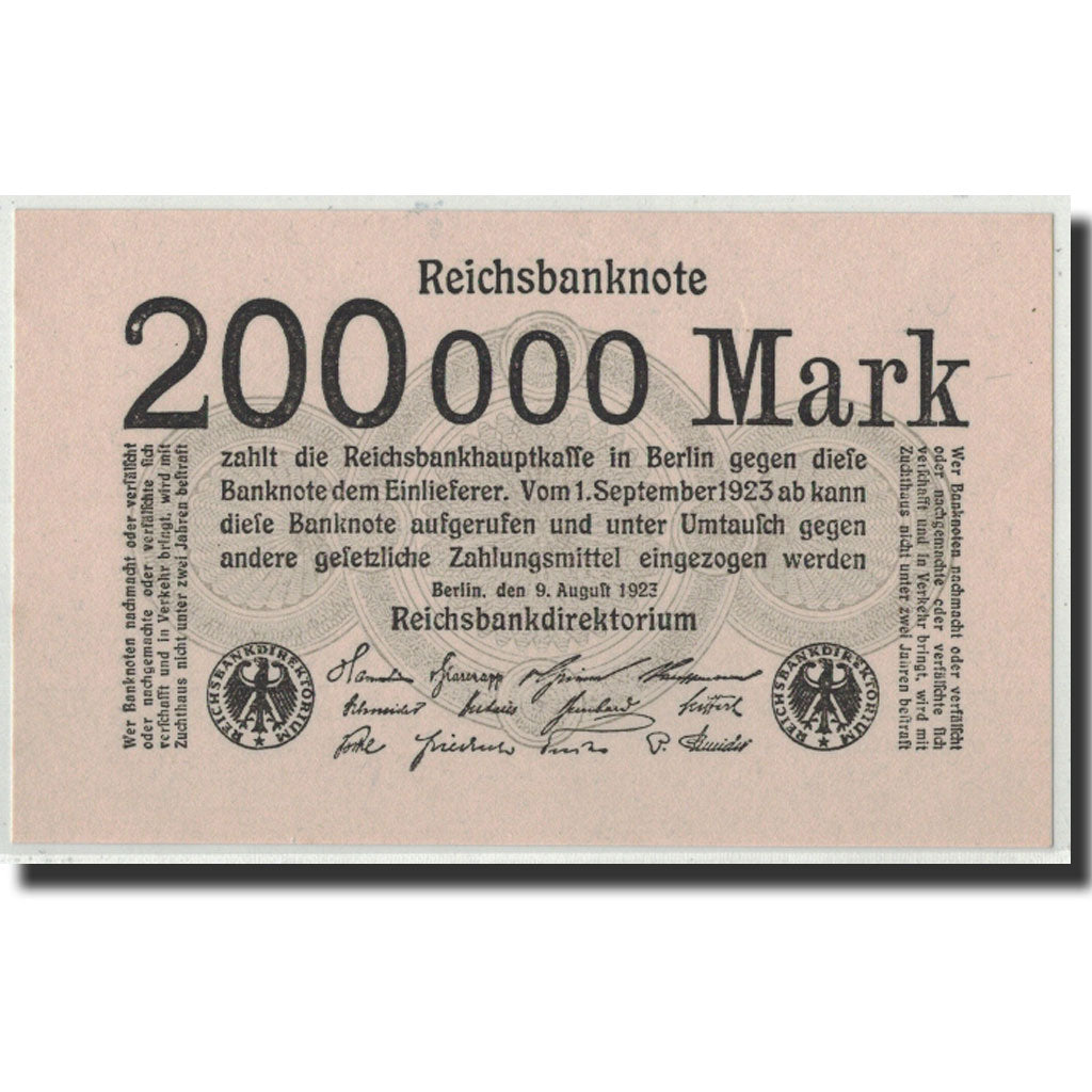 Banconote, Germania, 200,000 Mark, 1923, KM:100, 1923-08-09, SPL