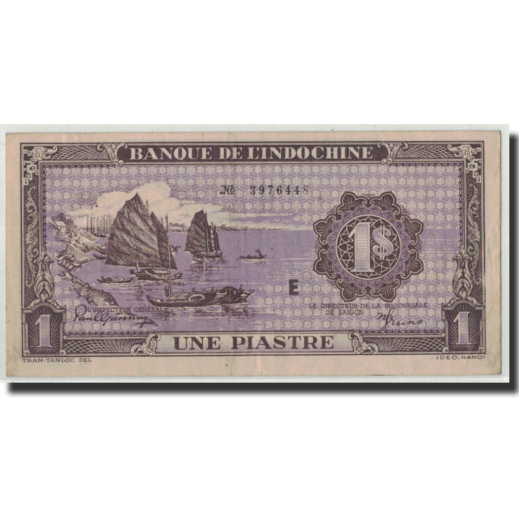 INDOCINA FRANCESE, 1 Piastre, Undated (1942-45), KM:60, BB