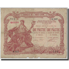 FRENCH INDO-CHINA, 1 Piastre, Undated (1909-21), KM:34b, F(12-15)