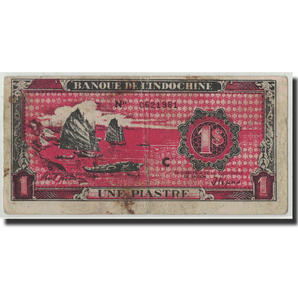 Indochina, 1 Piastre, Vers 1948, S
