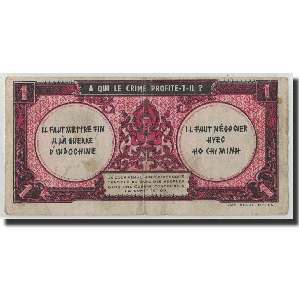 Indochina, 1 Piastre, Vers 1948, S