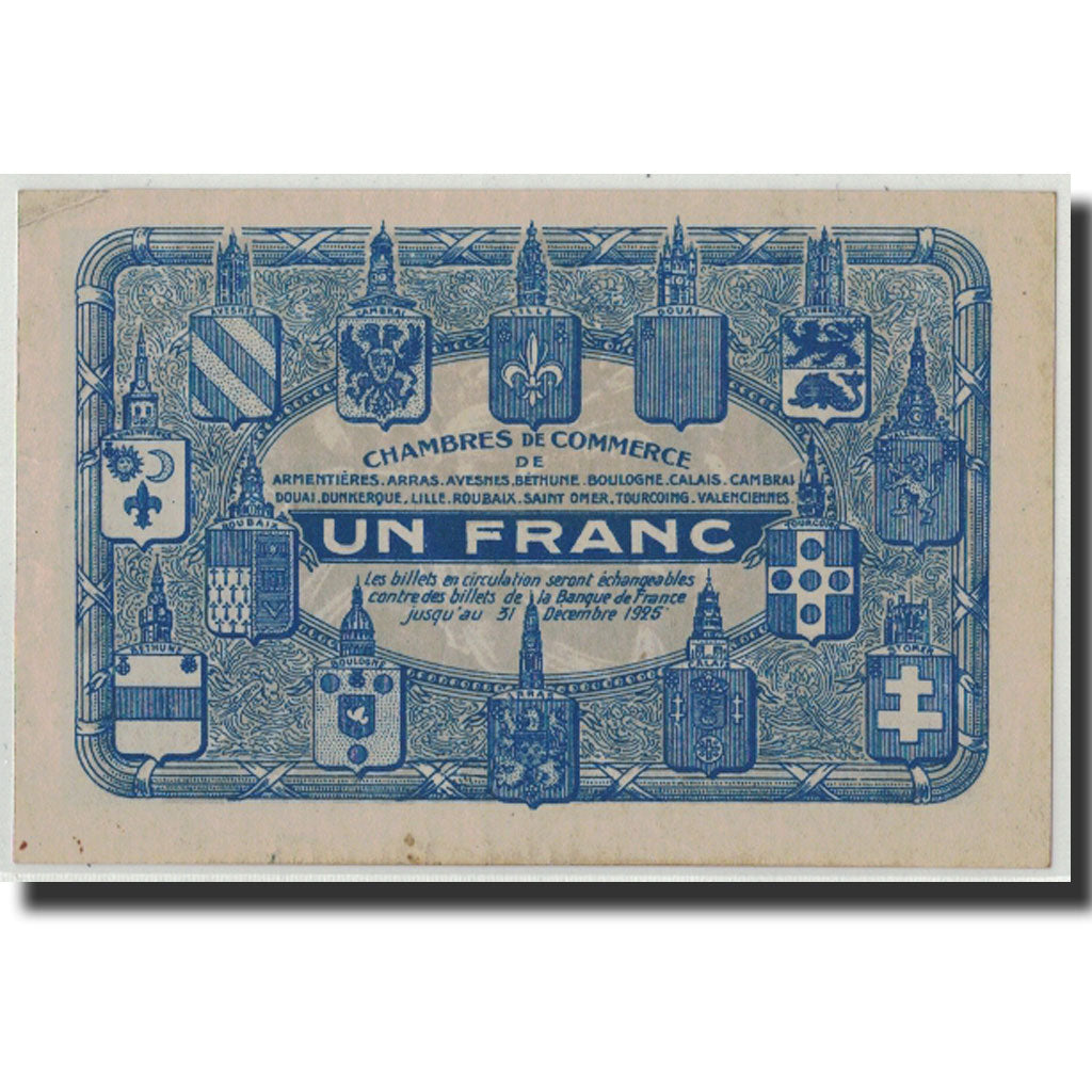 Banconote, Pirot:94-7, SPL-, NORD-PAS DE CALAIS, 1 Franc, 1925, Francia