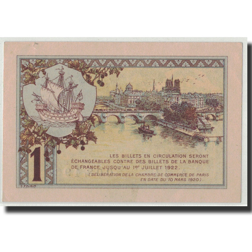 Banknote, Pirot:97-36, 1 Franc, 1920, France, UNC(63), Paris