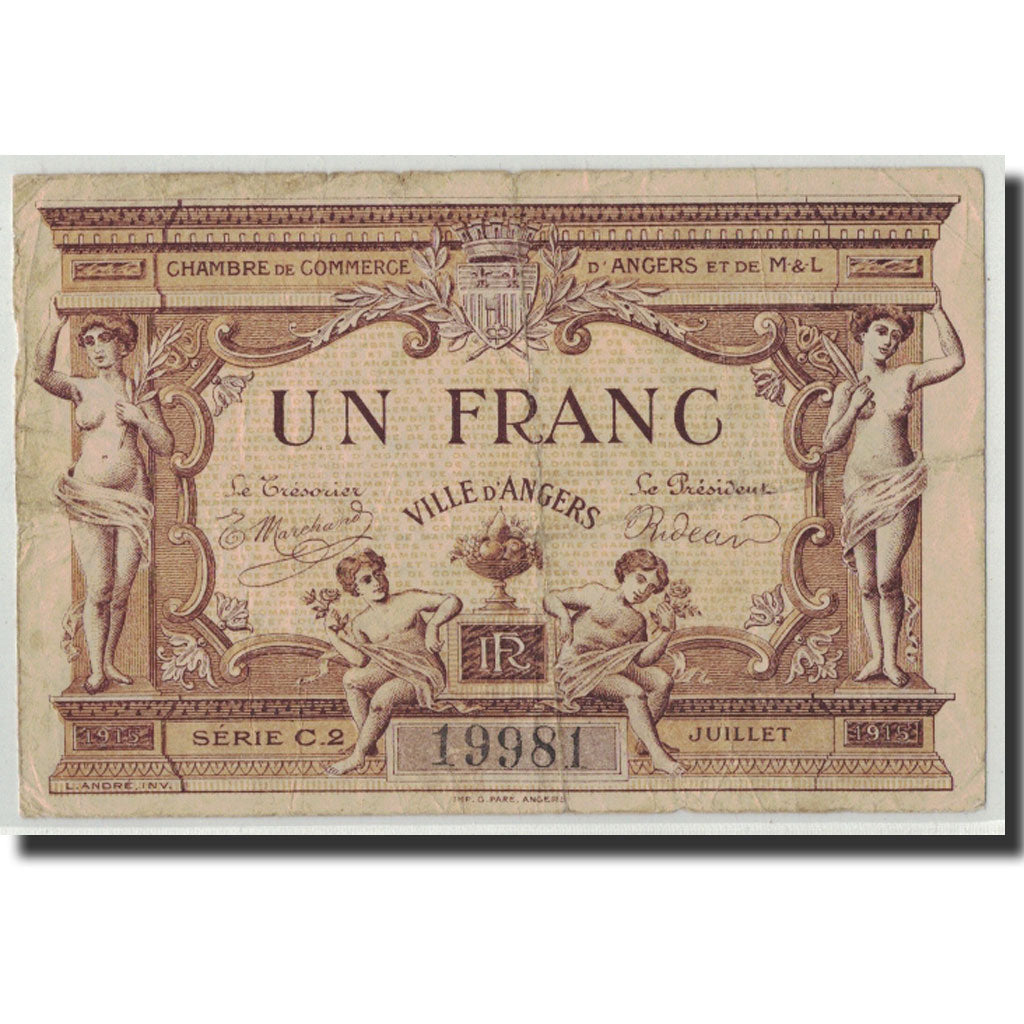 Francia, Angers, 1 Franc, 2015, B+, Pirot:8-1