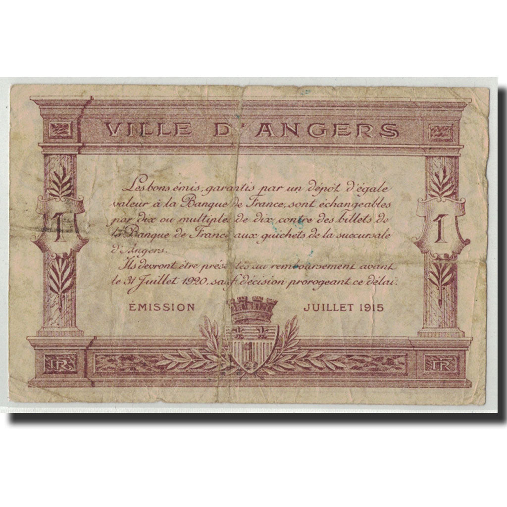 Francia, Angers, 1 Franc, 2015, B+, Pirot:8-1