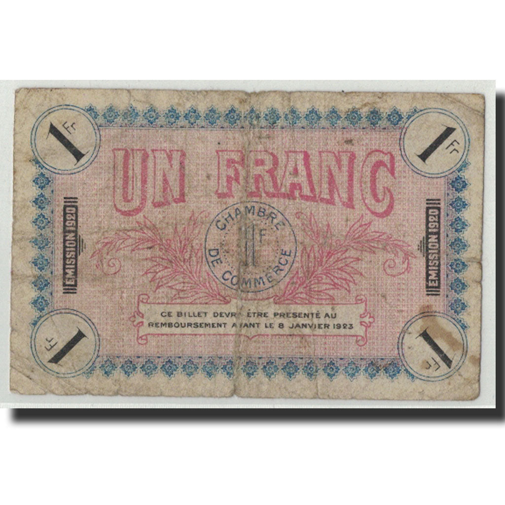 Billet, France, Auxerre, 1 Franc, 1920, B, Pirot:17-22