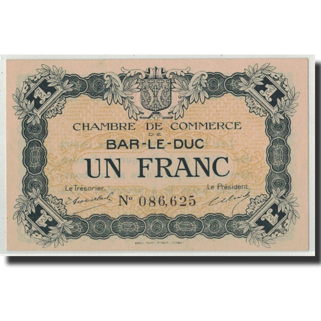 Banknote, Pirot:19-3, 1 Franc, Undated, France, UNC(63), Bar-le-Duc