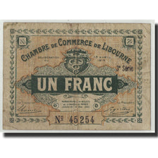 Banknote, Pirot:72-16, 1 Franc, 1915, France, VG(8-10), Libourne