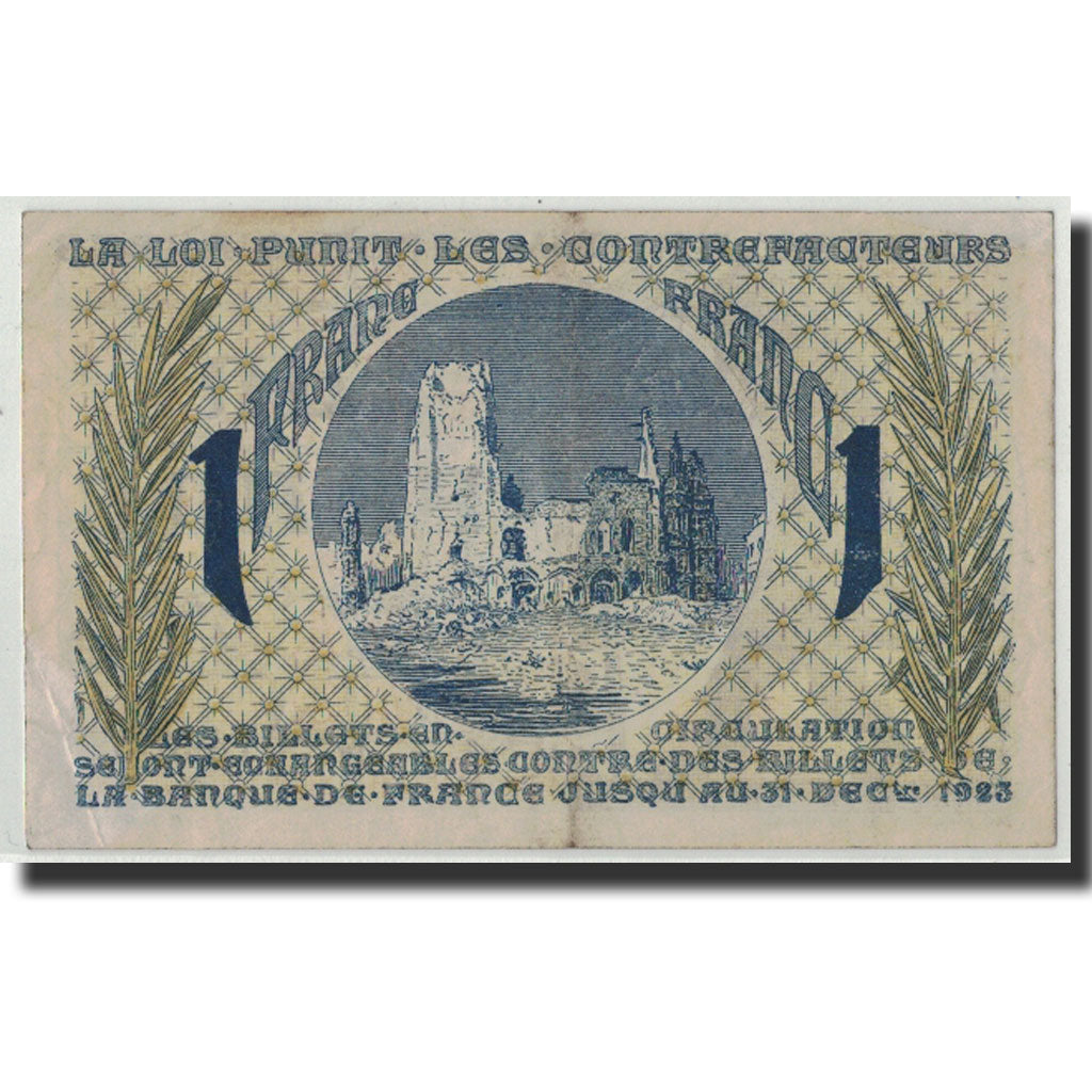 Banknote, Pirot:13-5, 1 Franc, Undated, France, EF(40-45), Arras