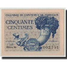 Banknote, Pirot:30-28, 50 Centimes, 1921, France, UNC(63), Bordeaux