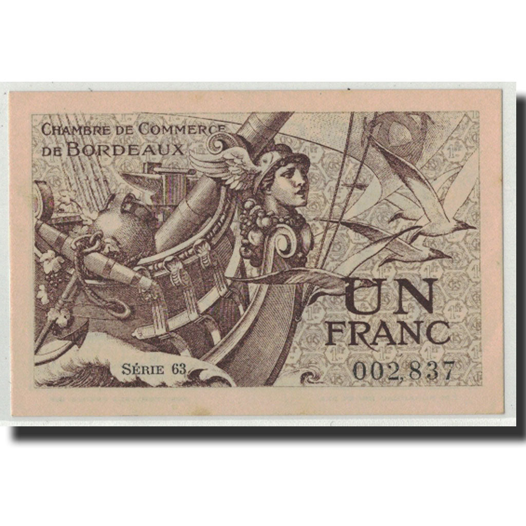 France, Bordeaux, 1 Franc, 1921, UNC(63), Pirot:30-30