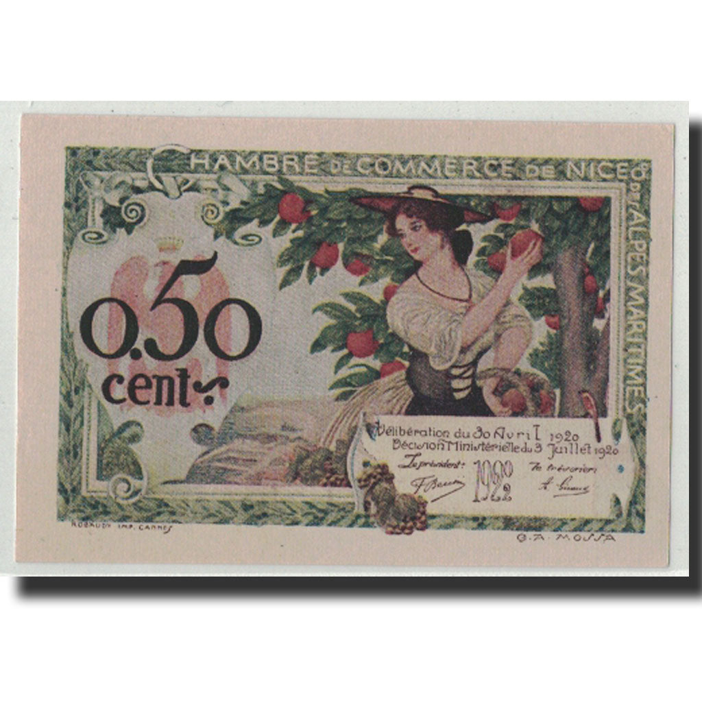 France, Nice, 50 Centimes, 1920, UNC(63), Pirot:91-9