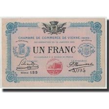 Banknote, Pirot:128.12, 1 Franc, 1916, France, AU(55-58), Vienne