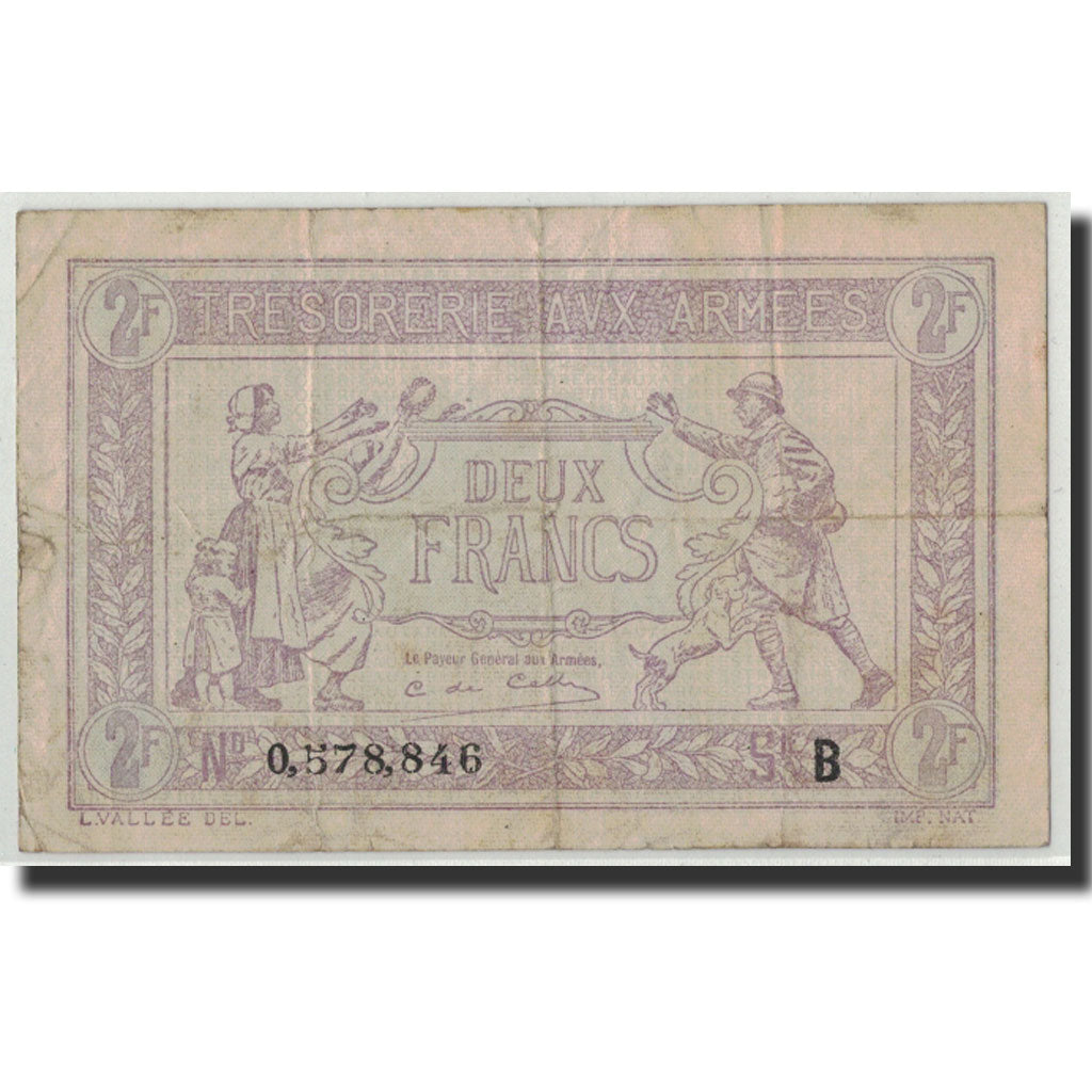 Francia, 2 Francs, 1917, KM:M3,Fayette:VF 5.2, MB