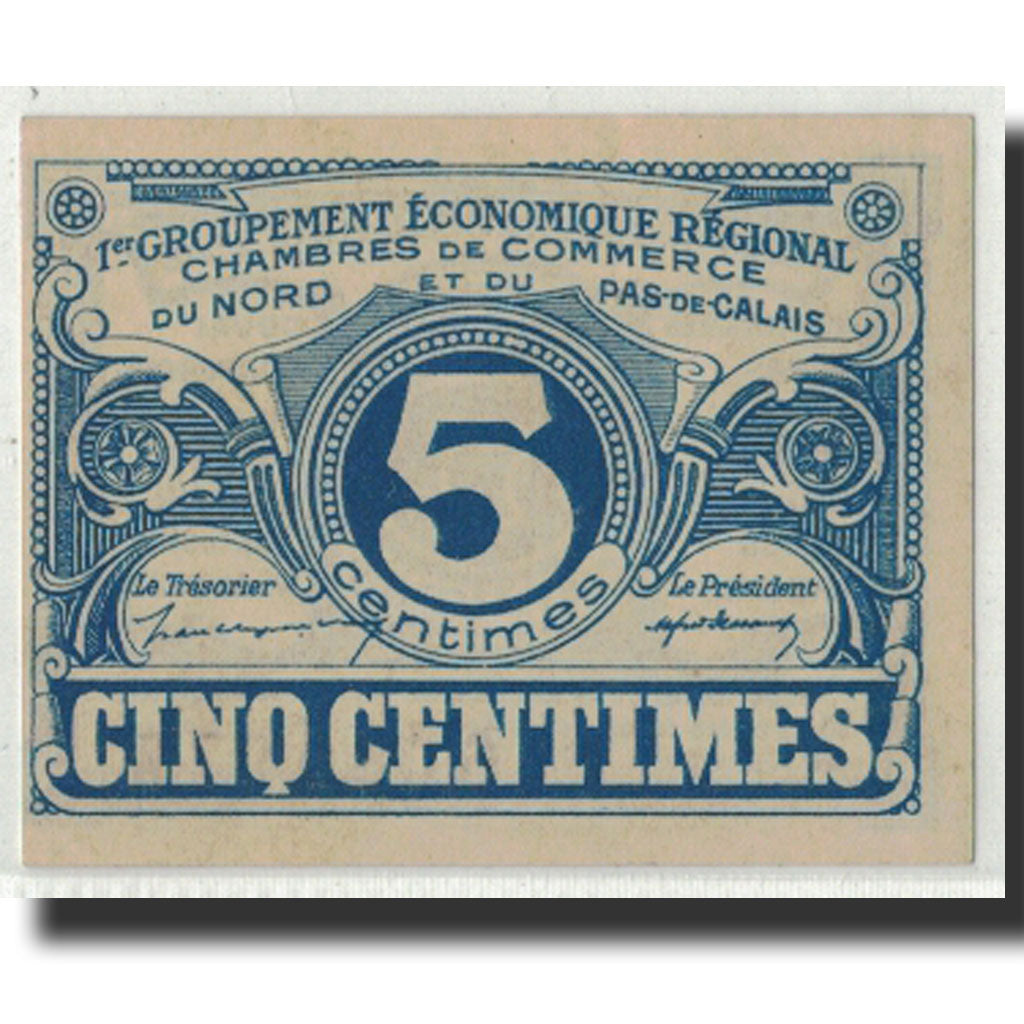 Banknote, Pirot:94-1, 5 Centimes, Undated, France, UNC(63), NORD-PAS DE CALAIS