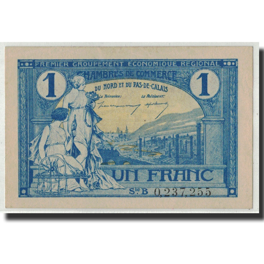 France, NORD-PAS DE CALAIS, 1 Franc, AU(55-58), Pirot:94-5