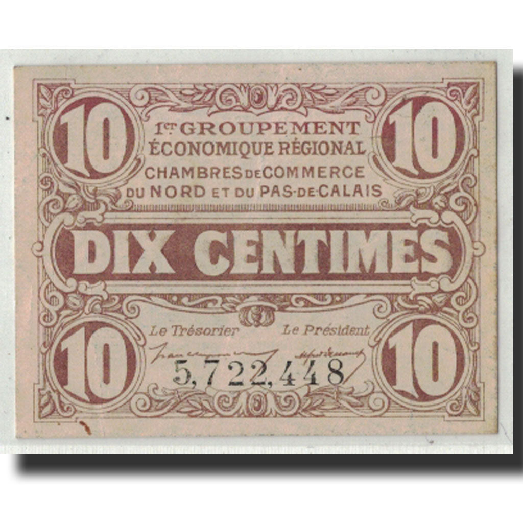 France, NORD-PAS DE CALAIS, 10 Centimes, AU(55-58), Pirot:94-2