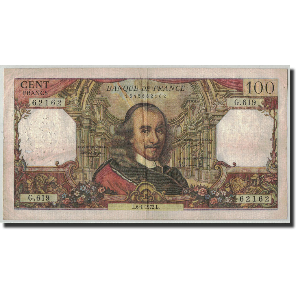 France, 100 Francs Corneille, 1972, KM:149d, Fayette:65.38, 1972-01-06, F(12-15)