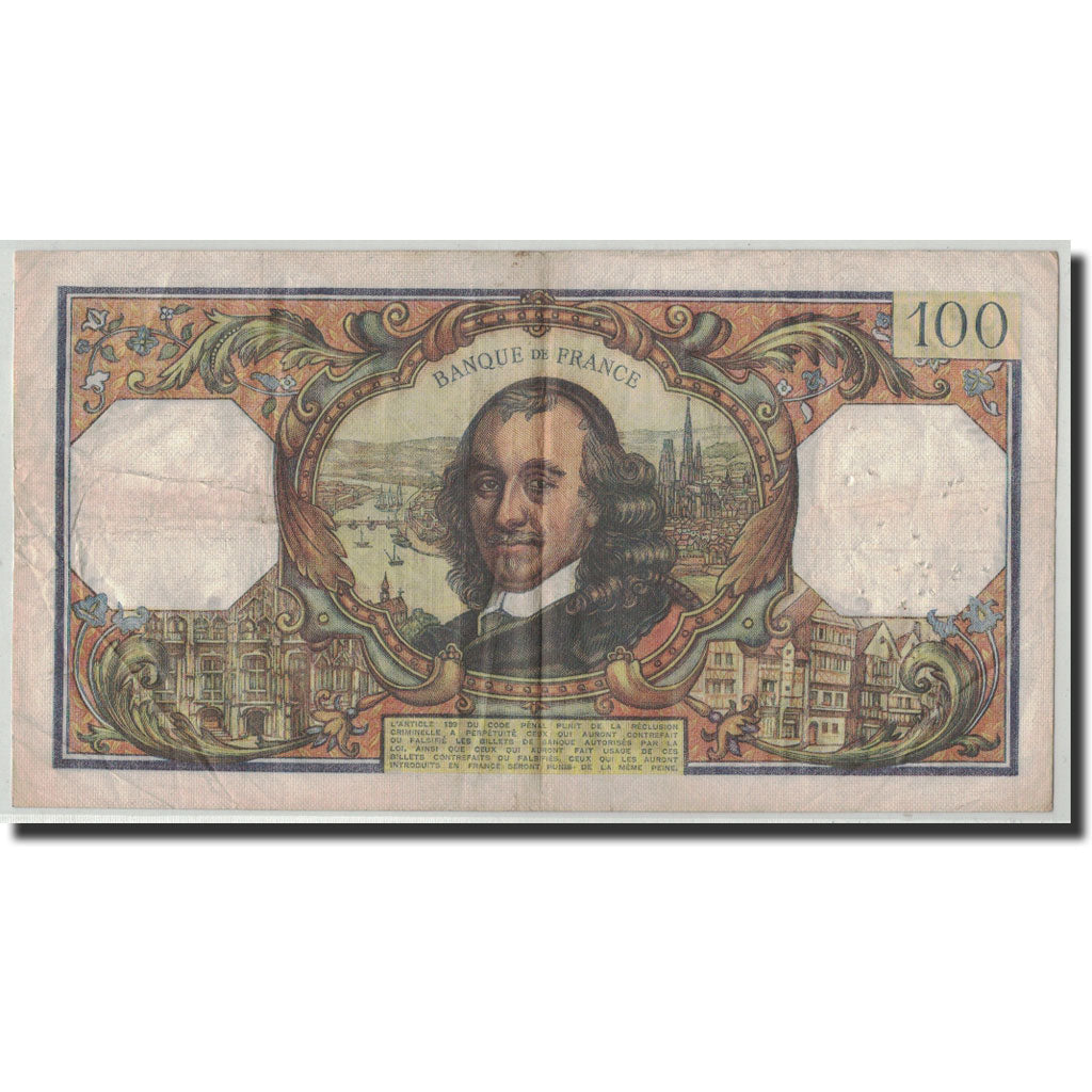 France, 100 Francs Corneille, 1973, KM:149d, Fayette:65.41, 1973-01-04, VF(20-25