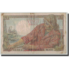 Geldschein, Frankreich, 20 Francs, 20 F 1942-1950 ''Pêcheur'', 1948