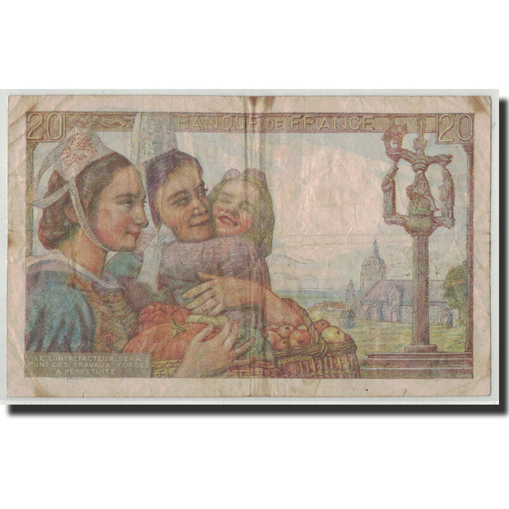 Banknote, France, 20 Francs, 20 F 1942-1950 ''Pêcheur'', 1948, 1948-01-29