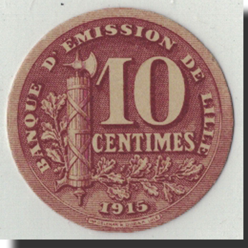 Banknote, Pirot:59-3059, 10 Centimes, 1915, France, UNC(63), Lille