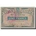Banconote, Pirot:59-1601, MB, Lille, 5 Francs, 1914, Francia